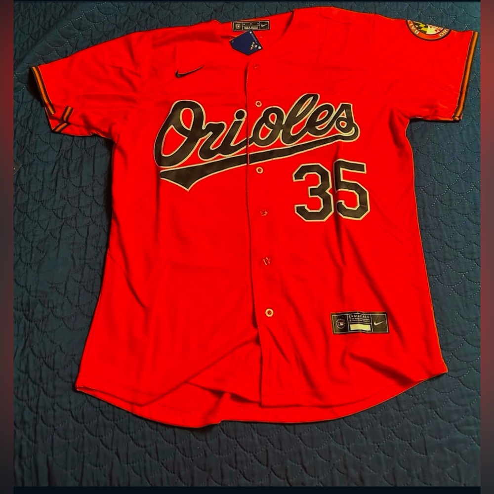 Nike Orange Orioles Jersey with Black and White Accents